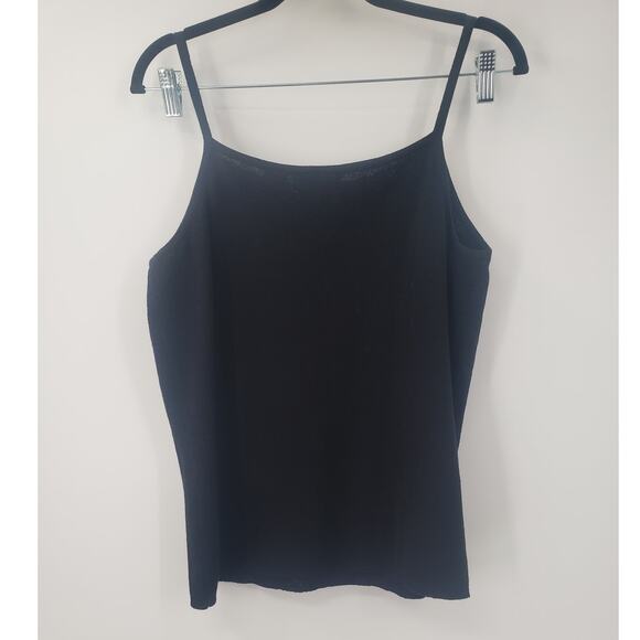 APOSTROPHE Black Spaghetti Strap Tank Top Womens Size Large L - Picture 2 of 3